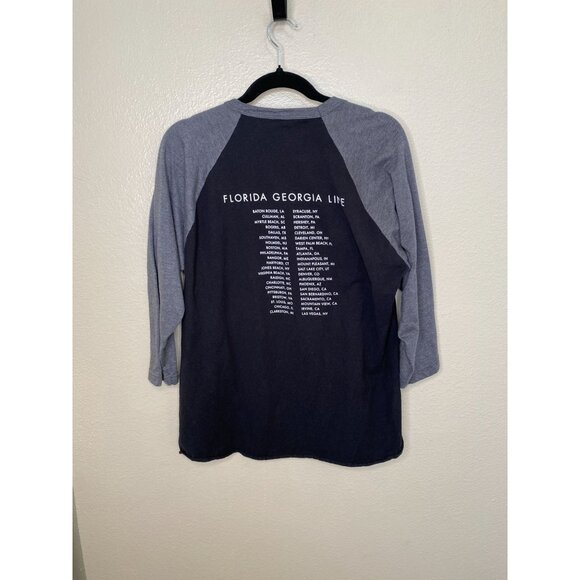 Florida Georgia Line Raglan T-Shirt Mens L Black Gray 3/4 Sleeve Tour Dates - Picture 3 of 7